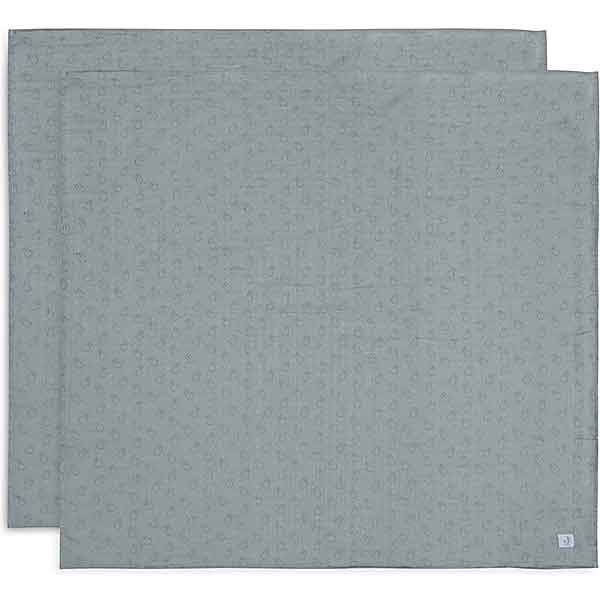 Hydrofiele multidoeken Miffy Silhouettes sea green van Jollein set van twee in formaat 115 x 115 cm