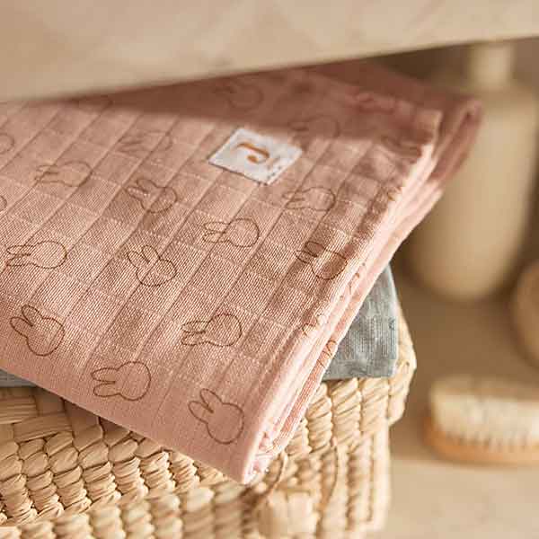 Hydrofiele multidoeken Miffy Silhouettes sea green van Jollein set van twee in formaat 115 x 115 cm