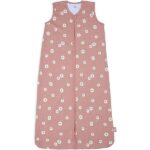 Roze jersey slaapzak van Jollein met all over madeliefjesprint en mouwloos ontwerp voor baby’s