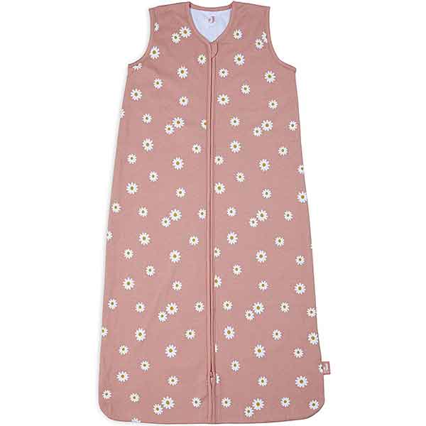 Roze jersey slaapzak van Jollein met all over madeliefjesprint en mouwloos ontwerp voor baby’s