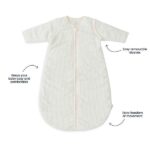 Baby winterslaapzak rib met afritsbare mouwen 60 cm geschikt voor 0 tot 3 maanden