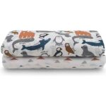 Hydrofiele multidoeken XL Polar van Jollein met pooldieren print. Zacht absorberend en multifunctioneel voor inbakeren badderen en onderweg. Set van 2