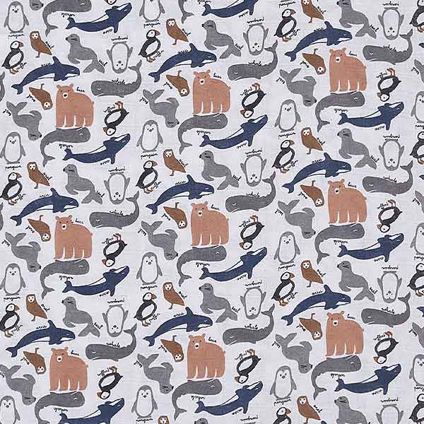 Hydrofiele multidoeken XL Polar van Jollein met pooldieren print. Zacht absorberend en multifunctioneel voor inbakeren badderen en onderweg. Set van 2