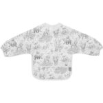 Waterproof slab met mouw Pimpelmees Forest Animals van Jollein met bosdieren print en opvangbakje