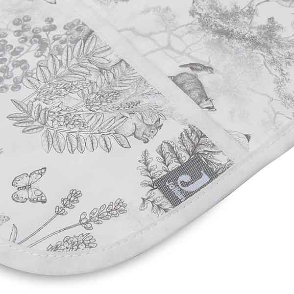 Waterproof slab met mouw Pimpelmees Forest Animals van Jollein met bosdieren print en opvangbakje