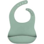 Flexibele siliconen slab baby ash green met verstelbare sluiting en opvangbakje