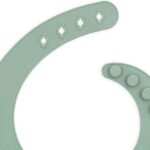 Flexibele siliconen slab baby ash green met verstelbare sluiting en opvangbakje