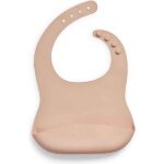 Flexibele siliconen slab baby pale pink met verstelbare sluiting en opvangbakje