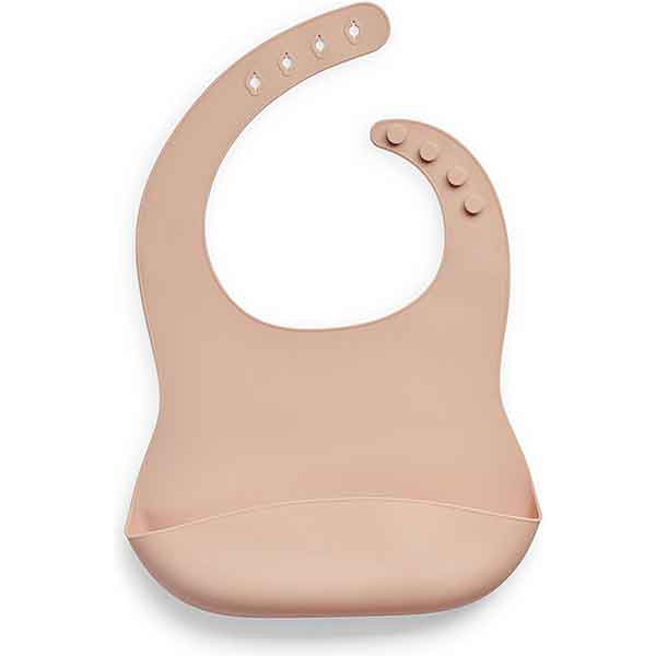 Flexibele siliconen slab baby pale pink met verstelbare sluiting en opvangbakje