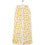 Hydrofiele babyslaapzak van Jollein met safari dierenprint in geel en wit maat 70 cm