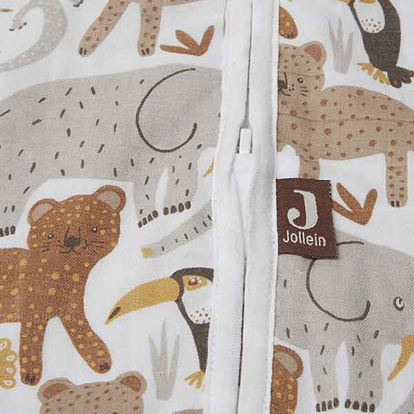 Hydrofiele slaapzak van Jollein met dierenprint en mouwloos ontwerp voor baby’s