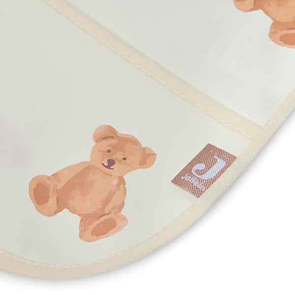 Waterproof slab met mouwen Teddy Bear met opvangrand en beertjesprint van Jollein