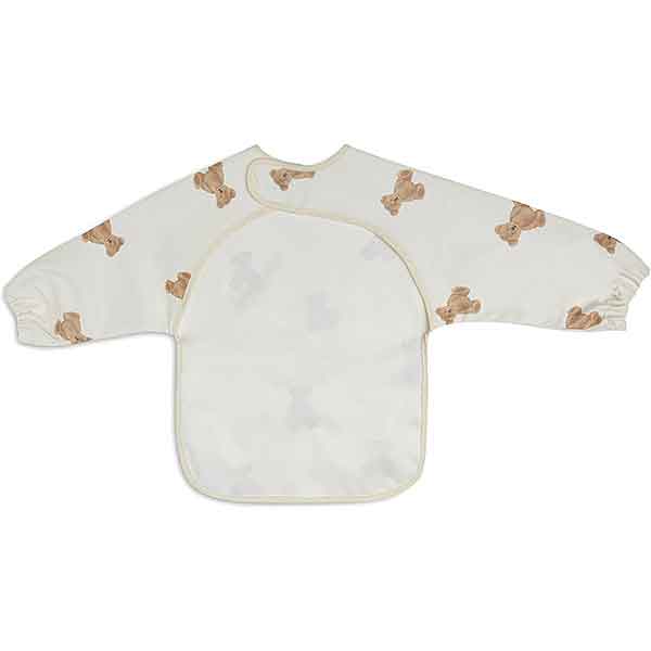Waterproof slab met mouwen Teddy Bear met opvangrand en beertjesprint van Jollein