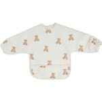 Waterproof slab met mouwen Teddy Bear met opvangrand en beertjesprint van Jollein