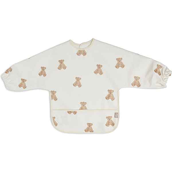 Waterproof slab met mouwen Teddy Bear met opvangrand en beertjesprint van Jollein