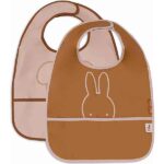 Waterproof slabben set Miffy Peekaboo wild rose van Jollein met twee slabben en opvangbakje