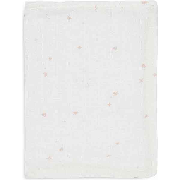 Hydrofiele washandjes Twinkling Wild Rose van Jollein in wild rose kleur met subtiele sterren print van zachte hydrofiele stof