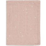 Hydrofiele washandjes Twinkling Wild Rose van Jollein in wild rose kleur met subtiele sterren print van zachte hydrofiele stof