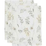 Hydrofiele washandjes Wild Flowers van Jollein met droogbloemen print geleverd als set van drie stuks