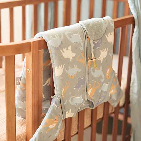 Jollein babyslaapzak Roarsome met dinosaurus print en afritsbare mouwen