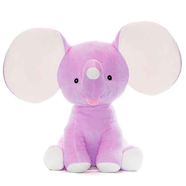 Lavendelkleurige Lavender Dumble olifant knuffel van Cubbies met grote oren slurf en zachte uitstraling