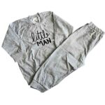 Peuterpyjama Little Man van Little Adventure in grijze kleur met lange mouwen en comfortabele pasvorm