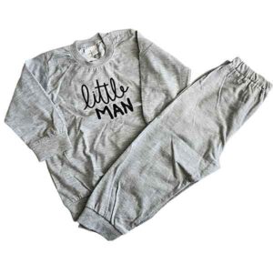 Peuterpyjama Little Man van Little Adventure in grijze kleur met lange mouwen en comfortabele pasvorm