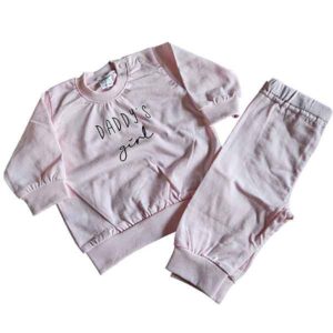 Baby pyjama Daddy’s girl van Little Adventure in roze kleur met lange mouwen en zachte comfortabele stof