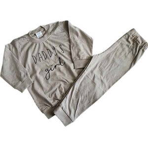 Peuterpyjama Daddy’s girl van Little Adventure in zachte neutrale kleur met lange mouwen en comfortabele pasvorm