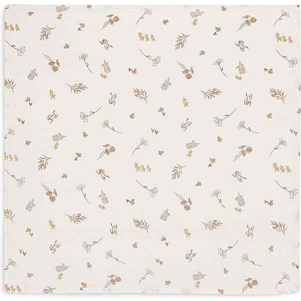 Hydrofiele multidoeken Riverside van Jollein 70 x 70 cm set van drie met eendjes en konijntjes print