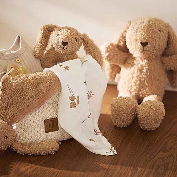 Hydrofiele multidoeken Riverside van Jollein 70 x 70 cm set van drie met eendjes en konijntjes print