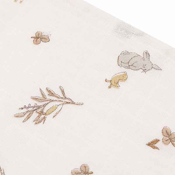 Hydrofiele multidoeken Riverside van Jollein 70 x 70 cm set van drie met eendjes en konijntjes print