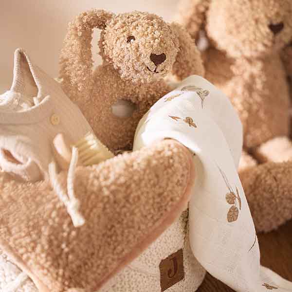 Hydrofiele multidoeken Riverside van Jollein 70 x 70 cm set van drie met eendjes en konijntjes print