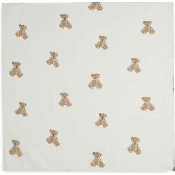 Hydrofiele multidoeken Teddy Bear van Jollein 70 x 70 cm set van drie met ivory ondergrond en beertjes print