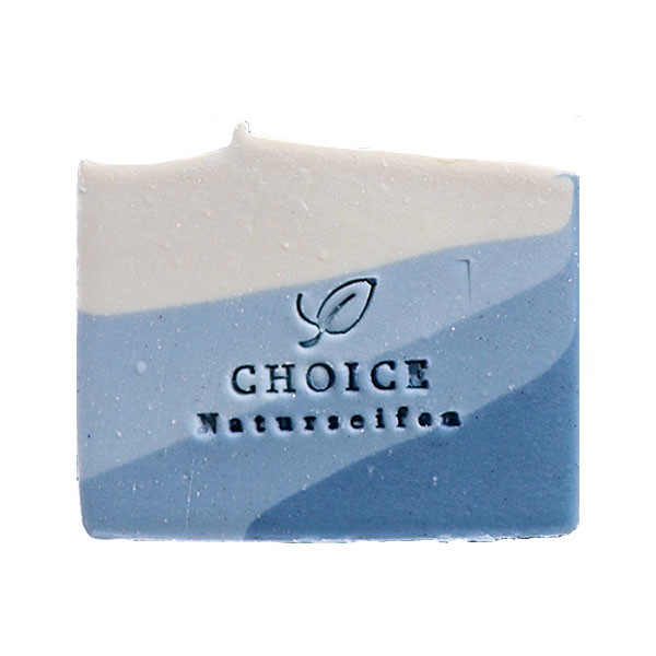 Handgemaakte Choice Deep Waters zeep in blauw witte lagen