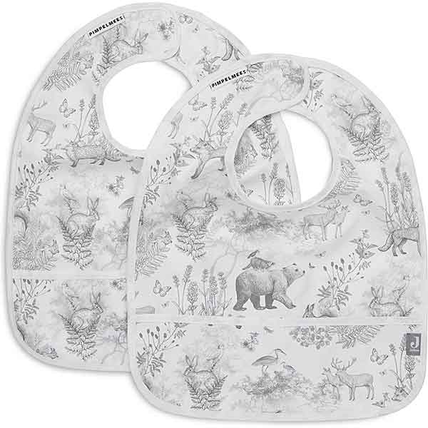 Waterproof slabben Pimpelmees Forest Animals van Jollein met bosdieren print geleverd als set van twee stuks