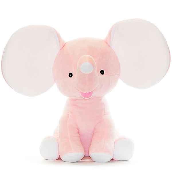 Roze Pink Dumble olifant knuffel van Cubbies met grote oren slurf en zachte uitstraling