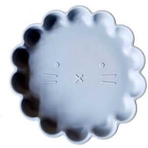 Grijsblauw siliconen leeuwenbord met zuignap van Rammelaartje