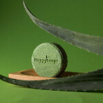 groene Happysoaps shampoo bar aloë vera rond model plasticvrij