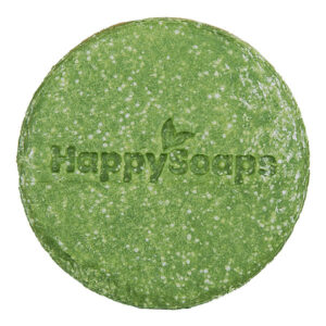 groene Happysoaps shampoo bar aloë vera rond model plasticvrij