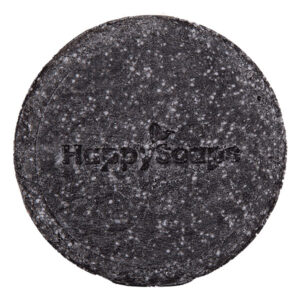 HappySoaps Shampoo Bar Charming Charcoal in kartonnen verpakking met houtskoolkleurige bar zichtbaar aan de voorkant