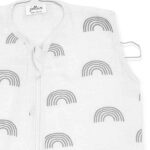 Hydrofiele babyslaapzak met grijze regenboogprint van Jollein maat 90 cm in katoen