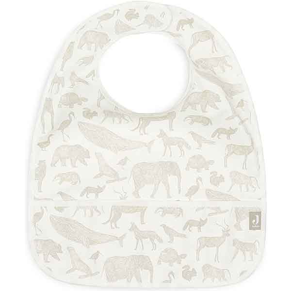 Waterproof baby slab Animals print olive green met klittenbandsluiting