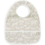 Waterproof baby slab Animals print olive green met klittenbandsluiting