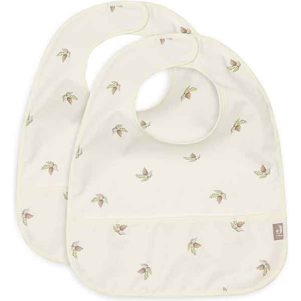 Jollein waterproof slab Rosehip set van 2 met zachte print en waterafstotend materiaal