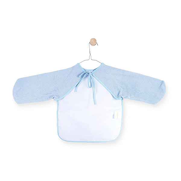Little Lemonade slab met mouwen baby blue van badstof met afneembare PEVA binnenkant