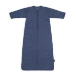 Jollein babyslaapzak Jeans Blue Basic Stripe maat met afritsbare mouwen
