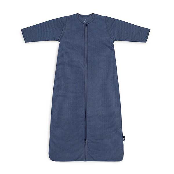 Jollein babyslaapzak Jeans Blue Basic Stripe maat met afritsbare mouwen
