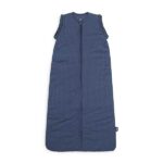 Jollein babyslaapzak Jeans Blue Basic Stripe maat met afritsbare mouwen