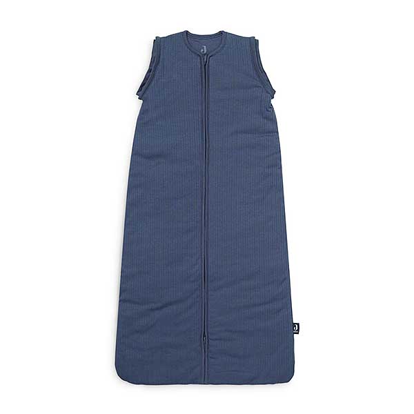 Jollein babyslaapzak Jeans Blue Basic Stripe maat met afritsbare mouwen